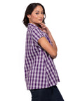 Lilia Top | Purple Palaka