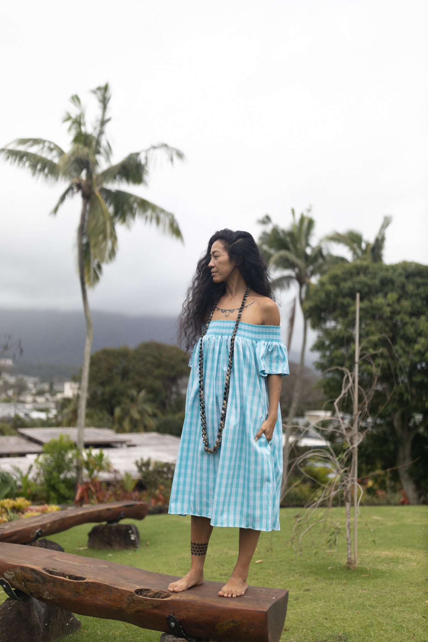 palaka dress Ulu and Hawaiian Print Nani 2.0 Shirt it is cut short Keiki Pomai'ka'i Dress | Palaka