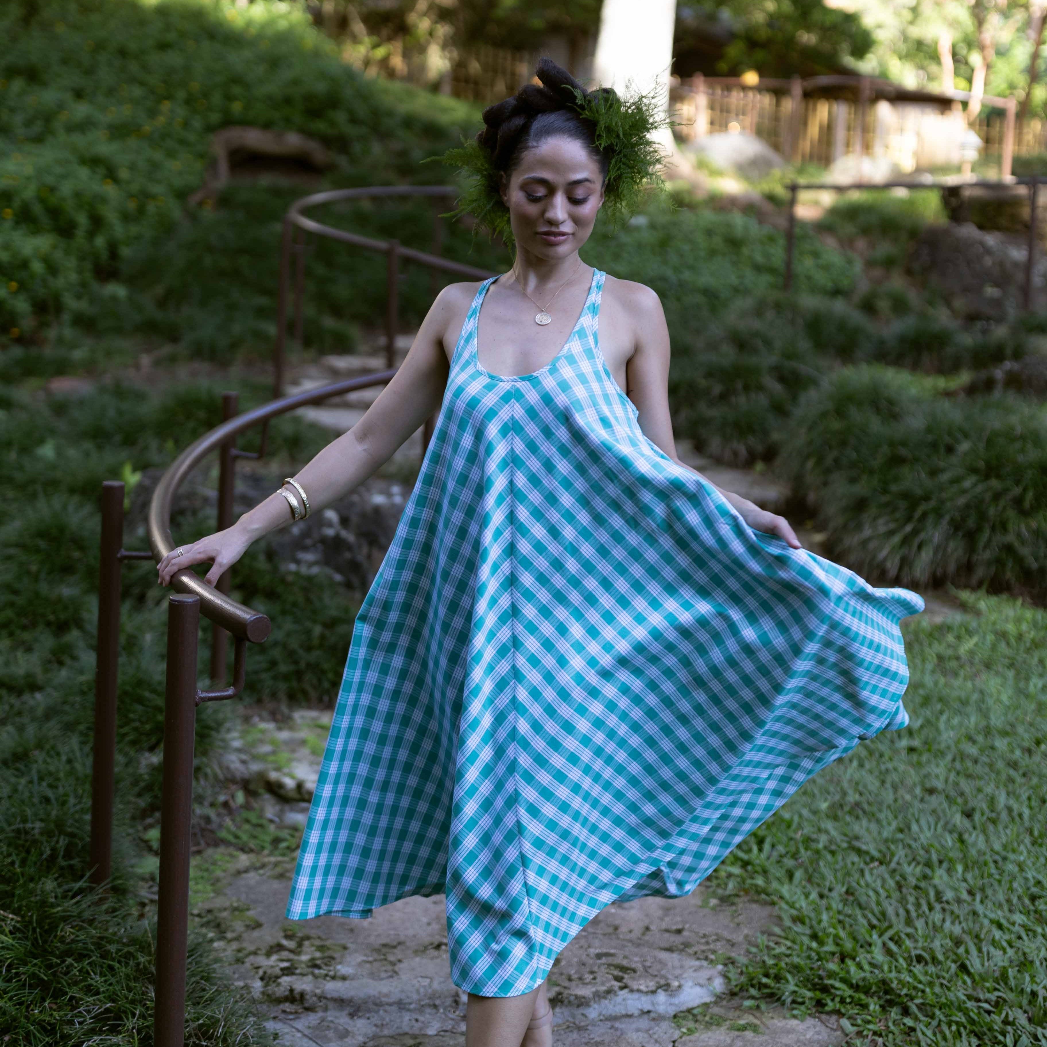 Lama Midi | Light Teal Palaka – Ari South