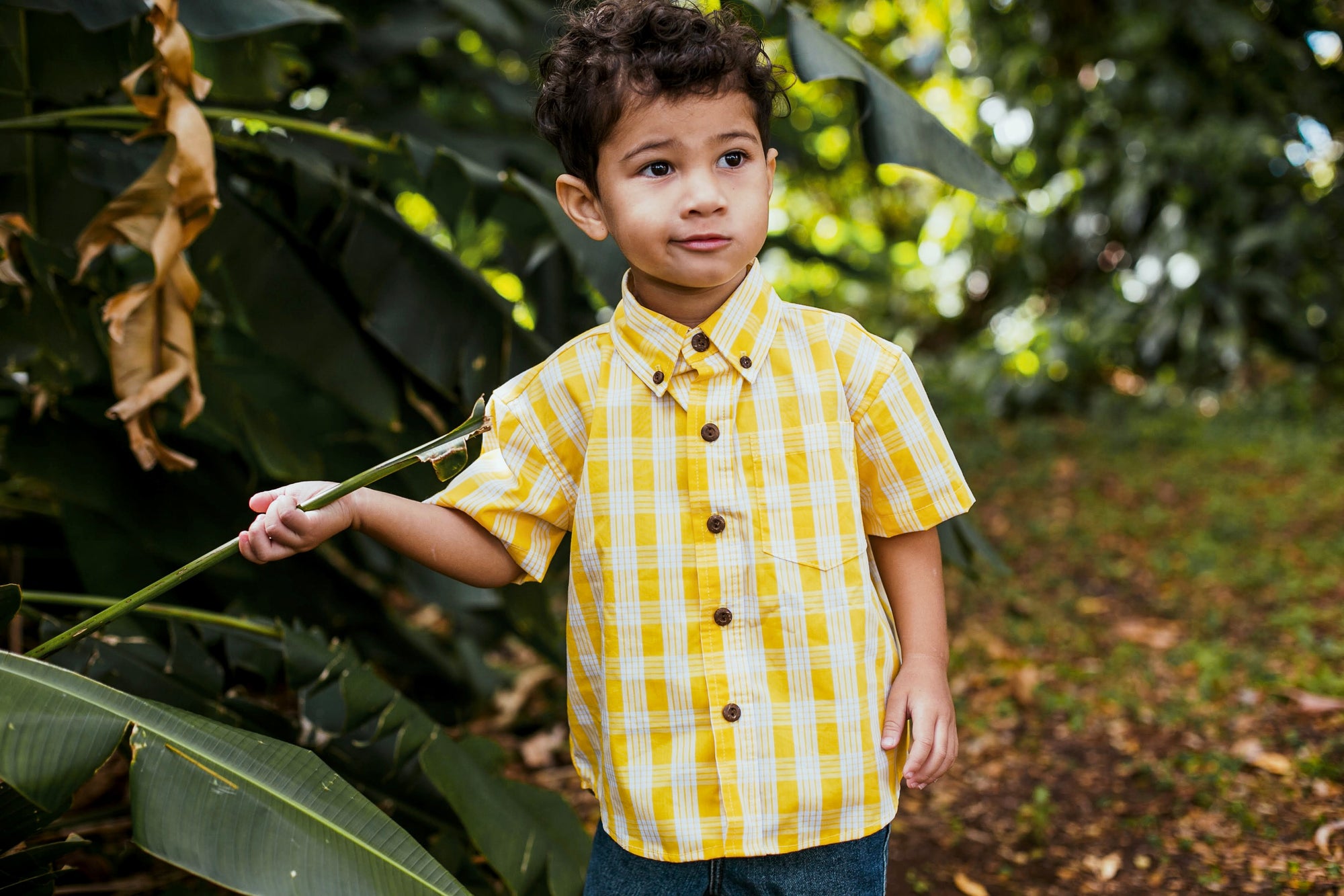 Keiki Palaka Shirt | Yellow