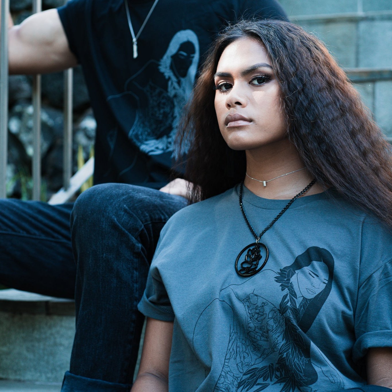 "Lounging" Tee | Grey & Black