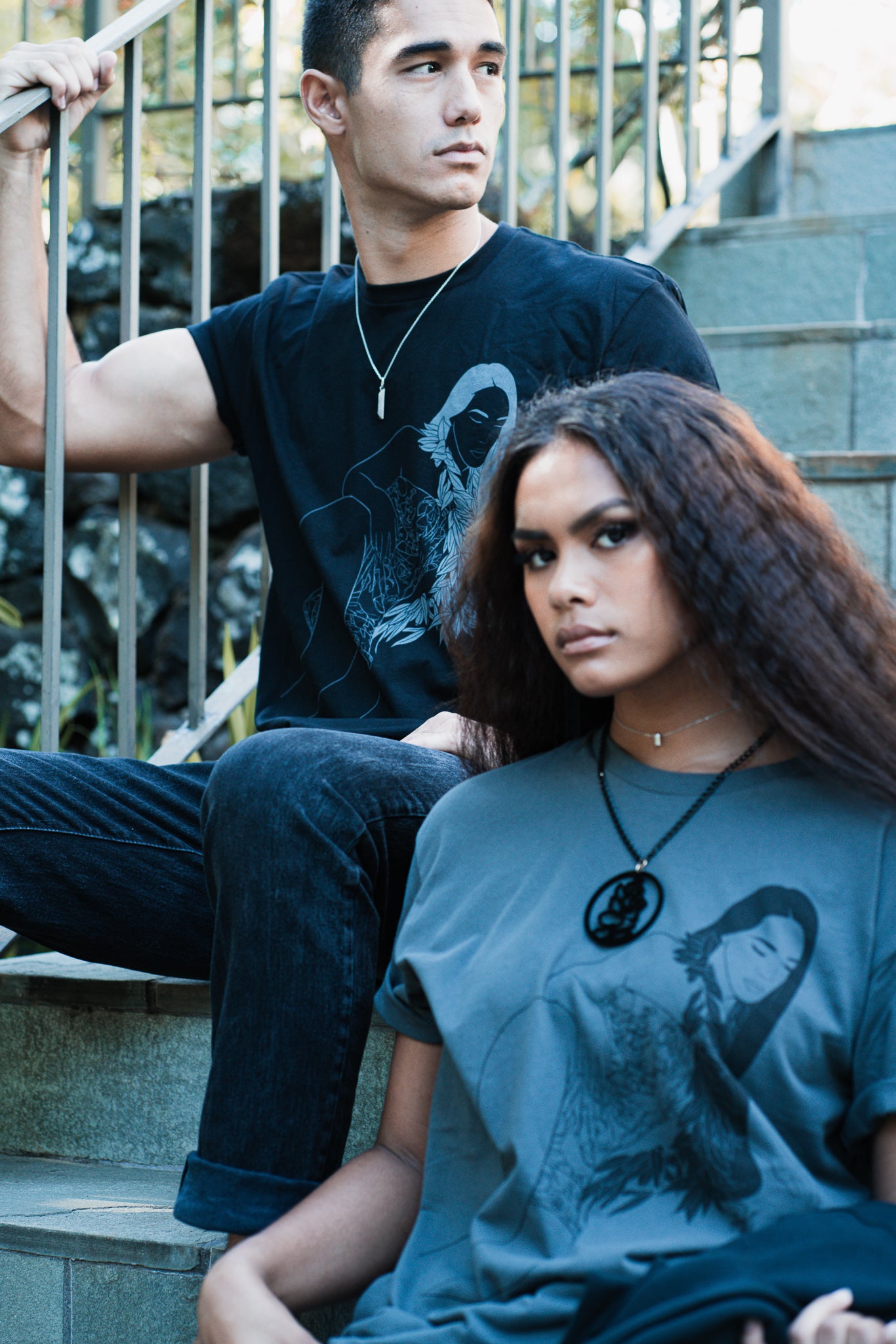 "Lounging" Tee | Grey & Black