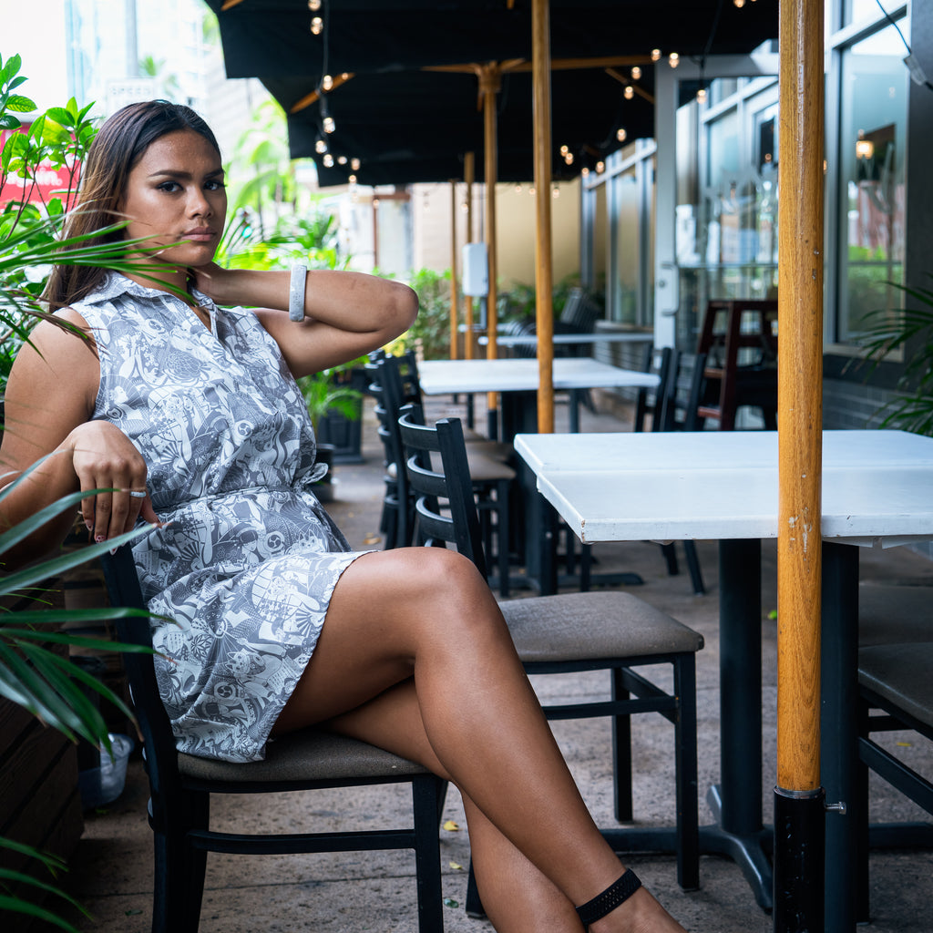 Iāpana Kauwela Dress | Grey Maiko