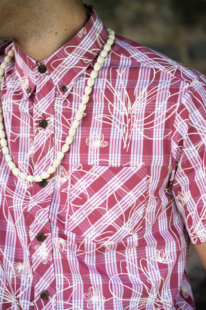 Palaka Shirt | Lokelani Pink Naupaka