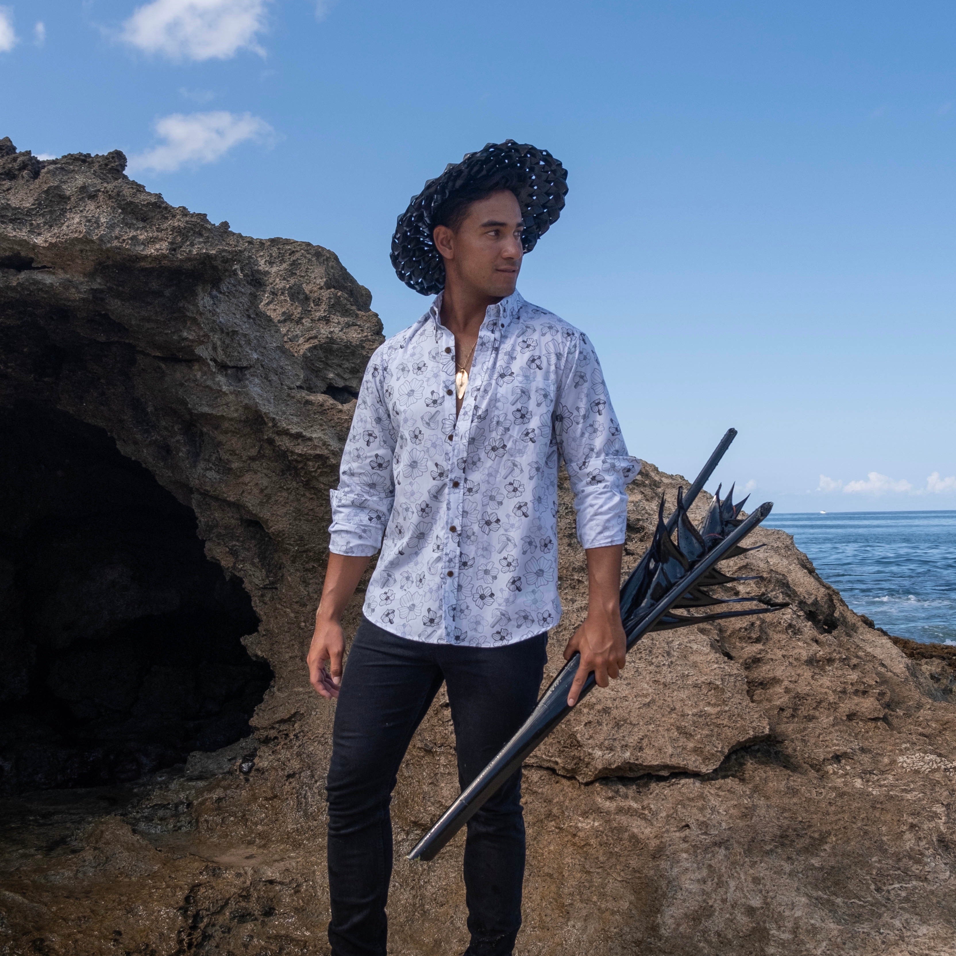 Kaopua Longsleeve | White Puakenikeni